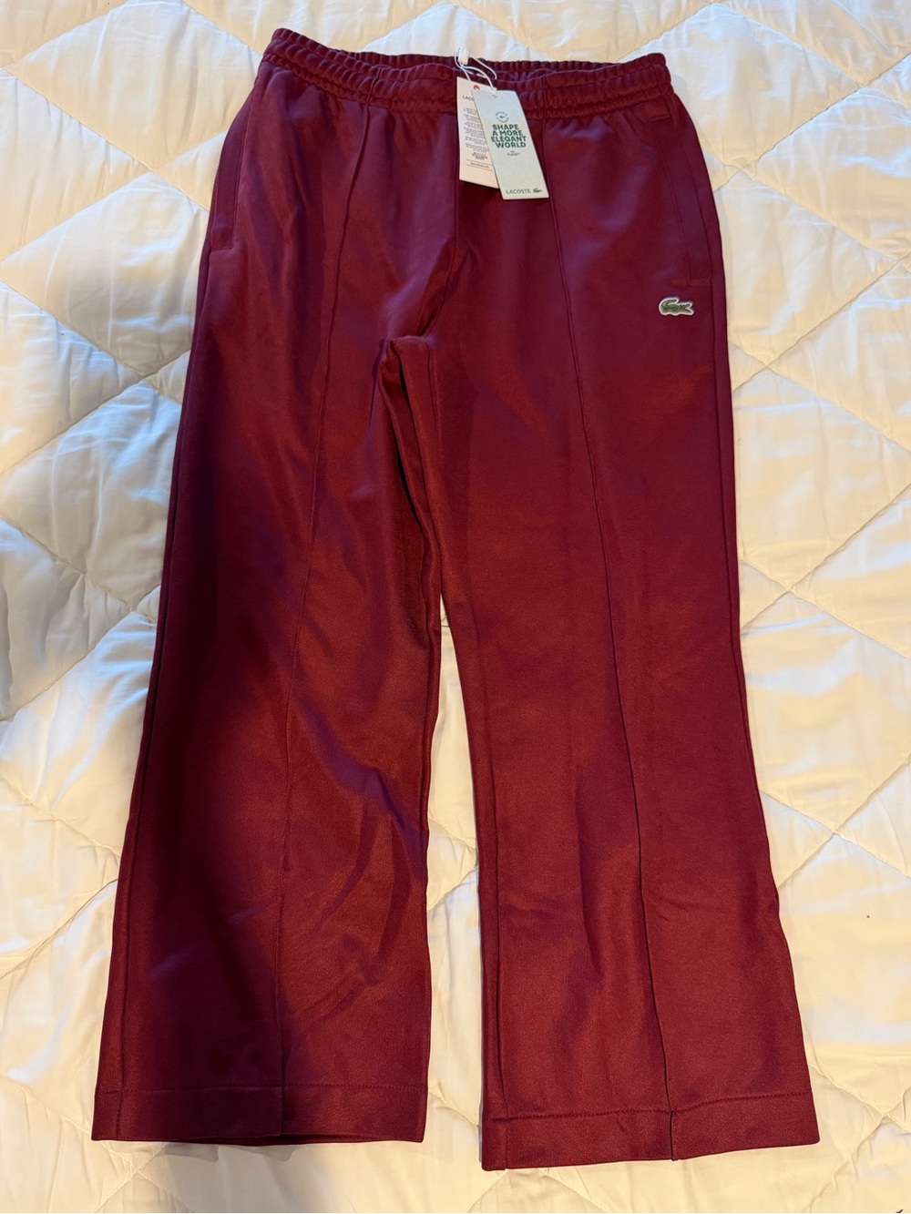 NWT Lacoste Burgundy Track Pants